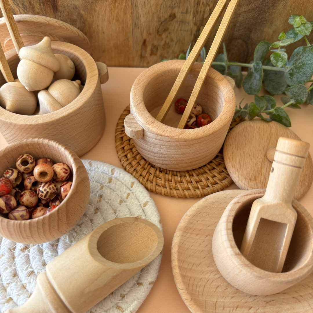 Wooden Tea Set | Imaginative Play & Social Development | Fine Motor & Language Skills | Ages 3+