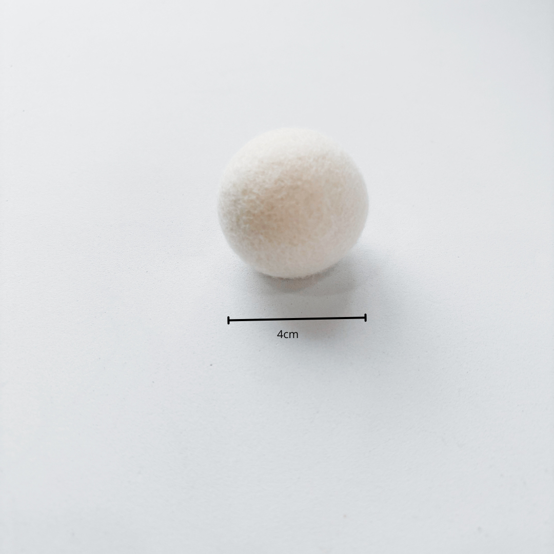 Cream Woollen Ball – Small (4cm) | Soft Sensory Ball for Play