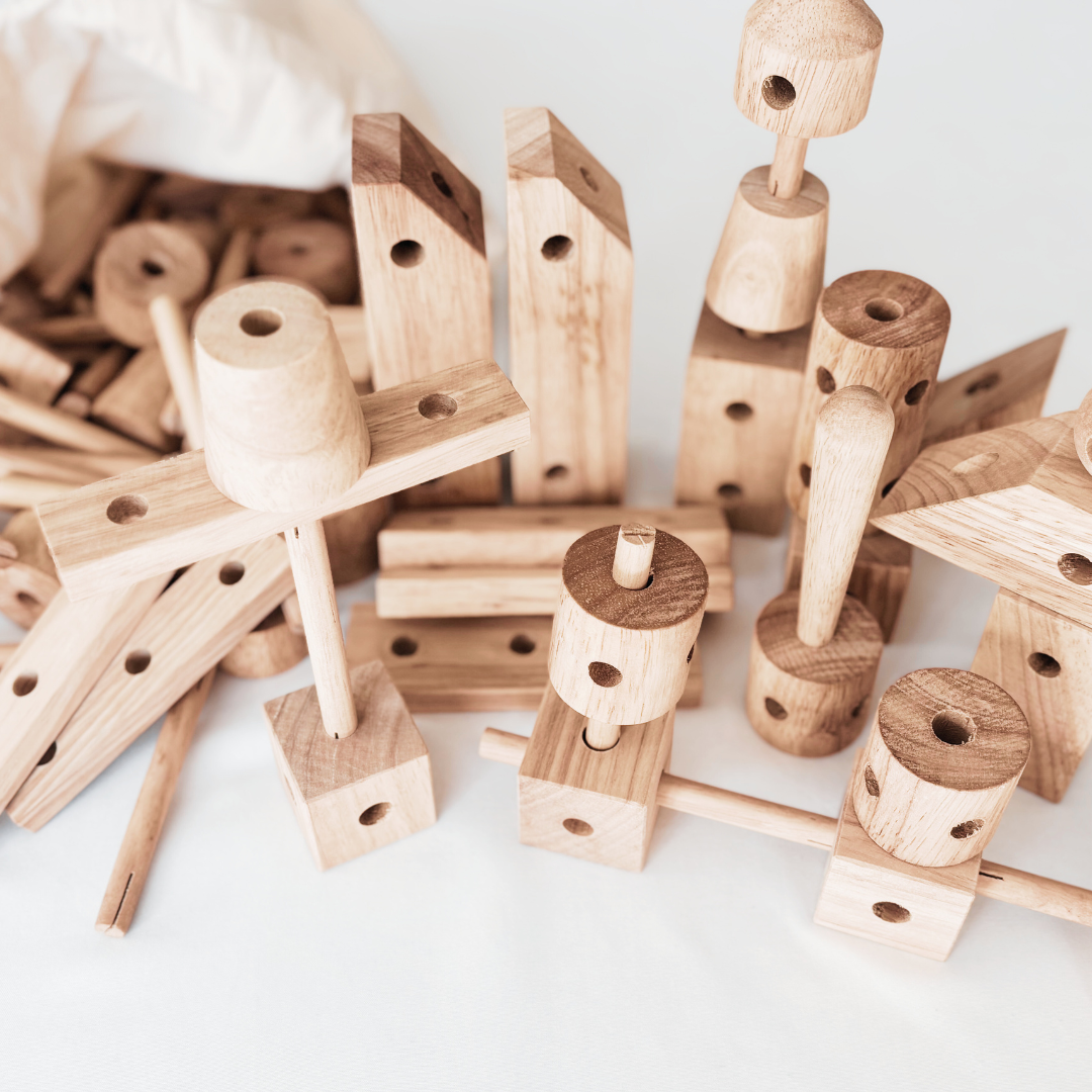 Wooden Construction Set | Open-Ended Building & Creative Exploration