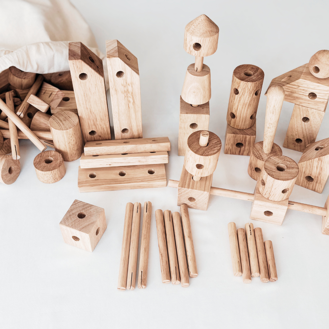 Wooden Construction Set | Open-Ended Building & Creative Exploration