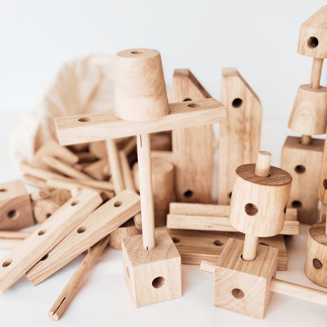 Wooden Construction Set | Open-Ended Building & Creative Exploration