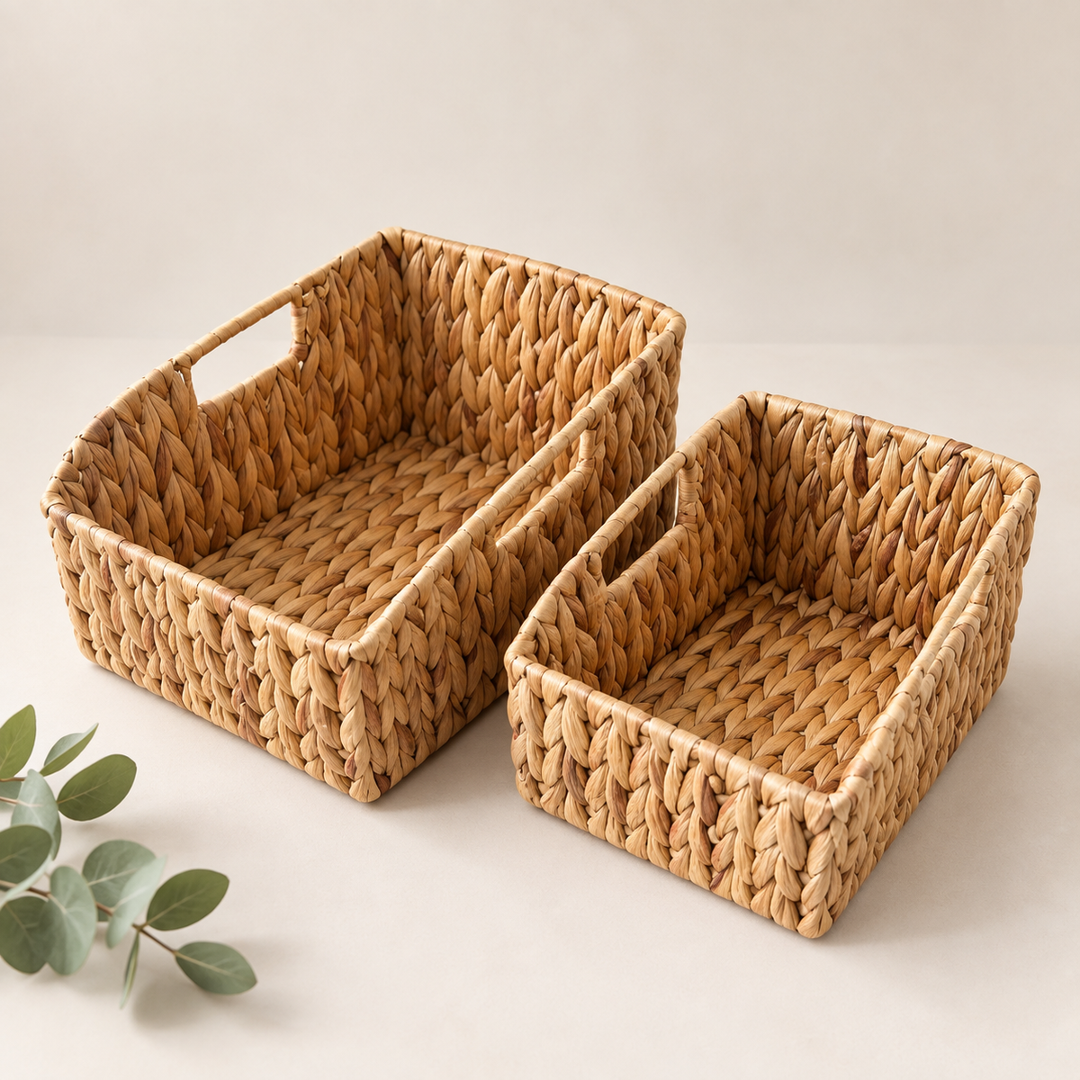 Woven Natural Storage Basket | For Loose Parts, Play Corners & Beautiful Organisation | Set of 2