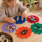 Crochet Flowers |Tactile Loose Parts | Open-Ended Play Set | Textural Sensory Exploration