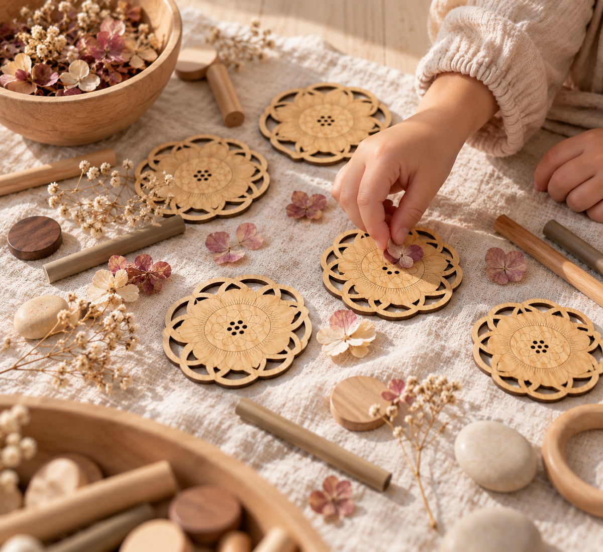 6 Natural Loose Parts | Open-Ended Play Resource | Sensory & Sorting Play