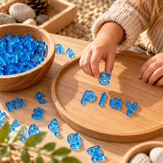 Set of Blue Lowercase Plastic Letters | Early Literacy & Language Development | Ages 3+
