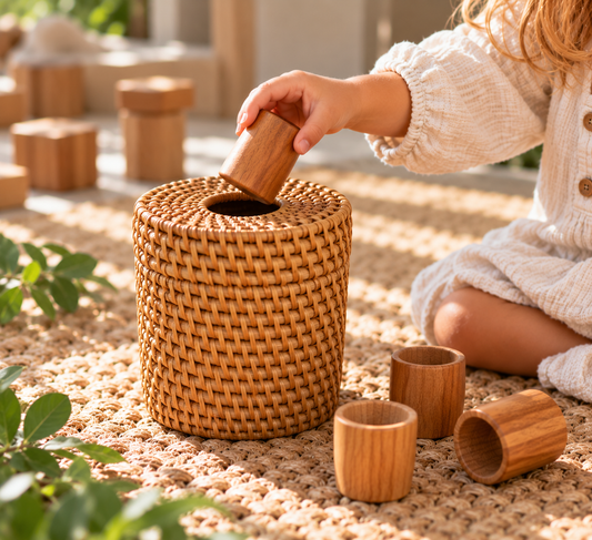 Woven Posting Basket Set – 5 Pieces | Enclosure & Posting Play