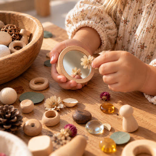 Wooden Circle Mirror | Reflective Play for Curious Hands
