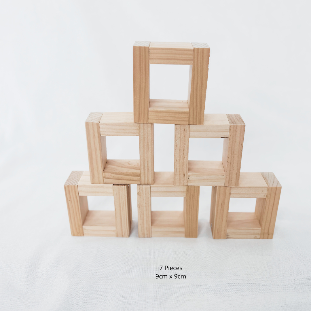 Handmade Wooden Block Set – Large Natural Building Blocks for Open-Ended Play (22 Pieces) | Made by Freeplay