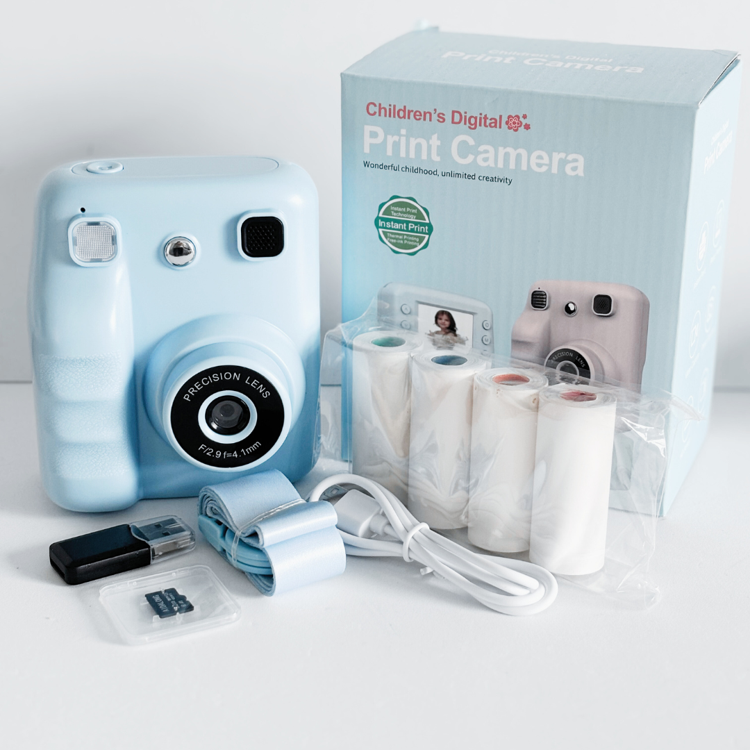 Instant Kids Camera Printer | Capture, Print & Create | Blue | BUNDLE DEAL