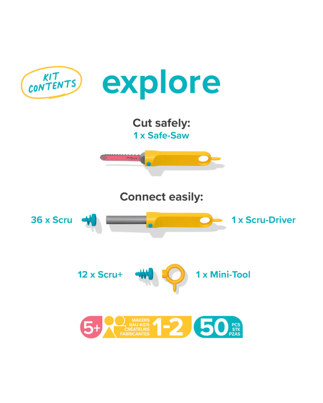 Makedo Explore Kit – 50pcs