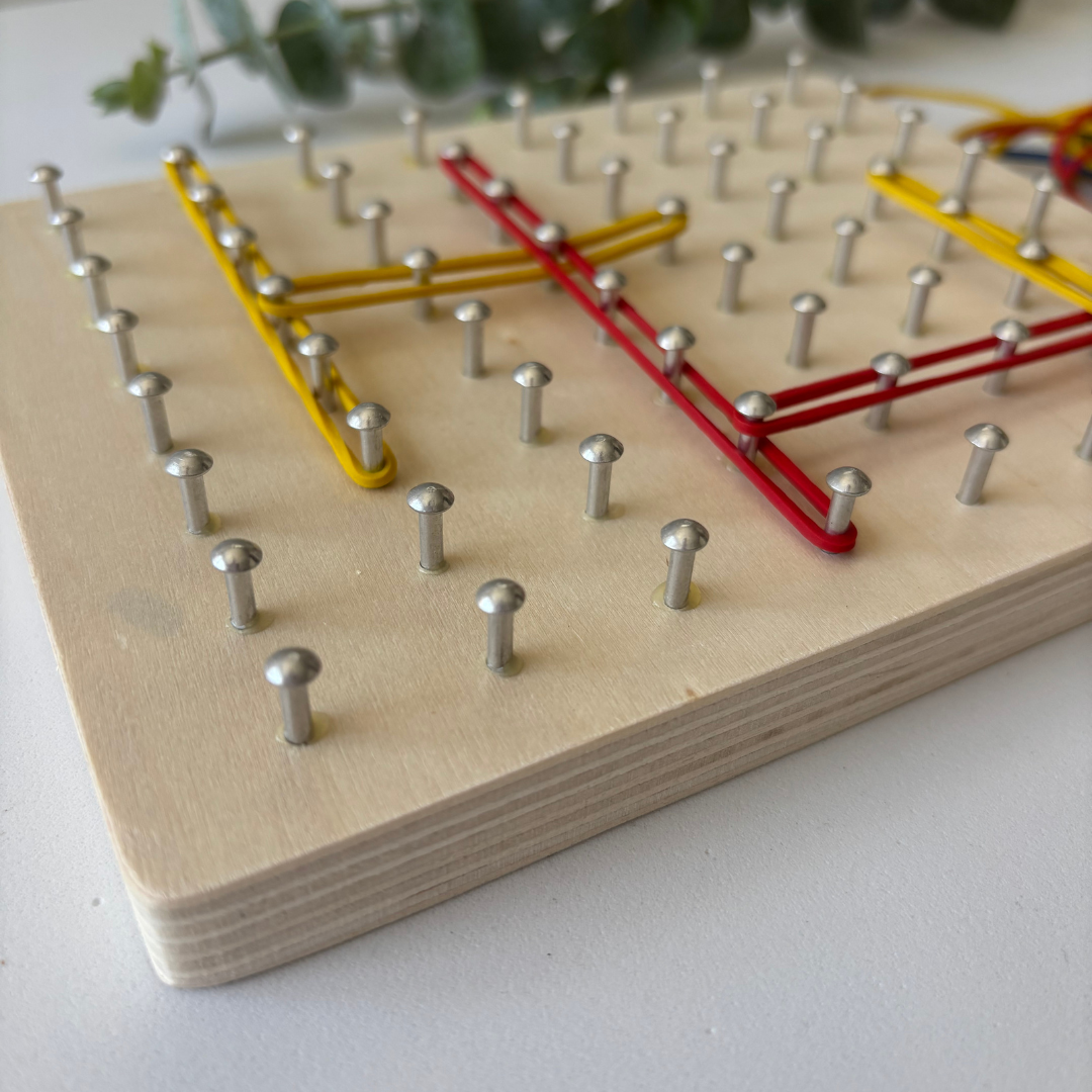 Wooden Educational Early Learning Creative Geometry Shape Nail Board