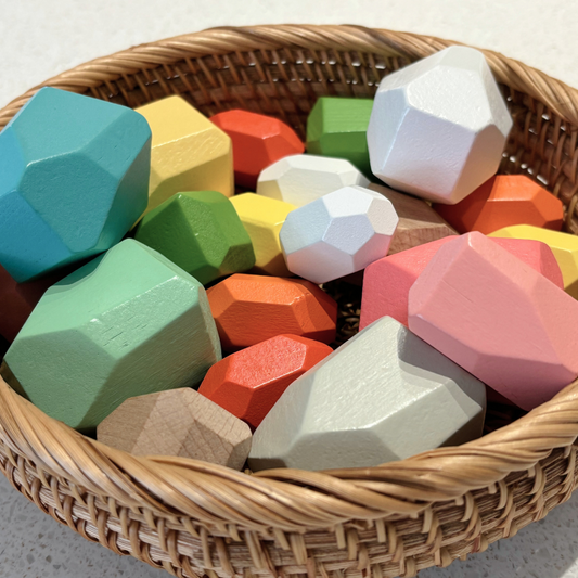 Wooden Stacking Stones | Montessori Balancing Blocks | Open-Ended Toy | Ages 1+