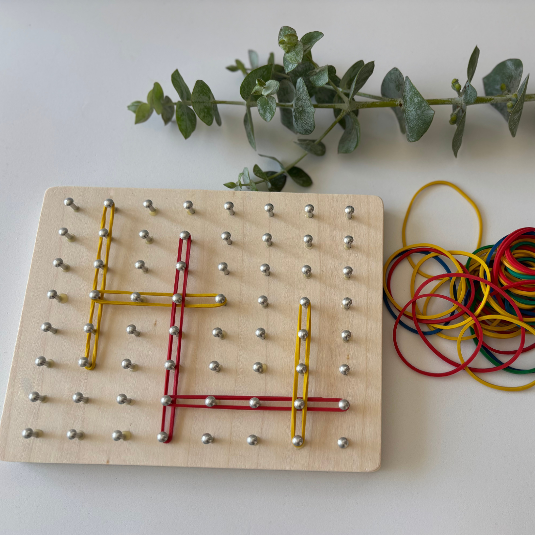 Wooden Educational Early Learning Creative Geometry Shape Nail Board