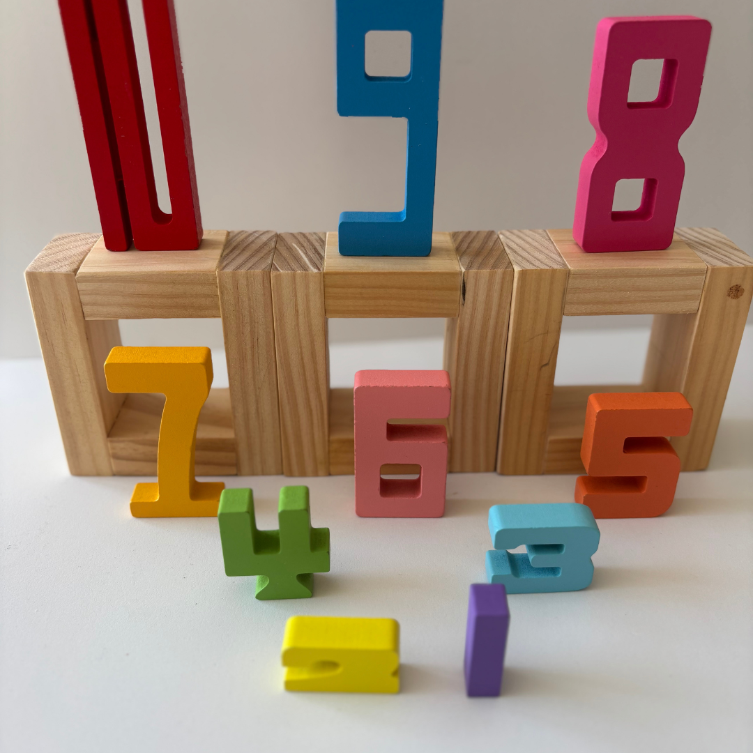 10 Colorful Number Stacking Building Blocks Set
