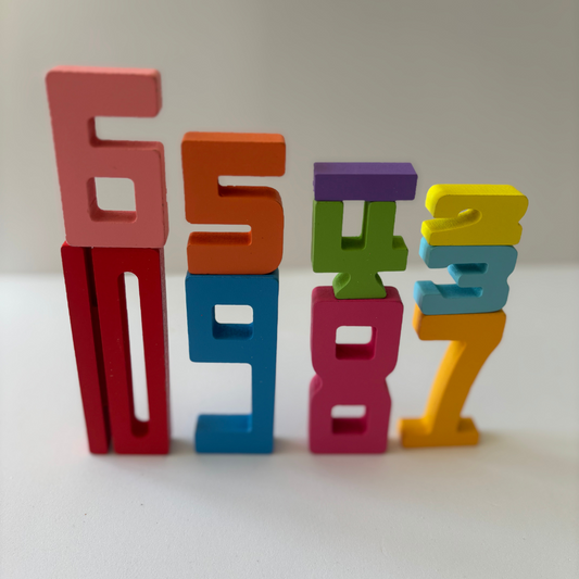 10 Colorful Number Stacking Building Blocks Set