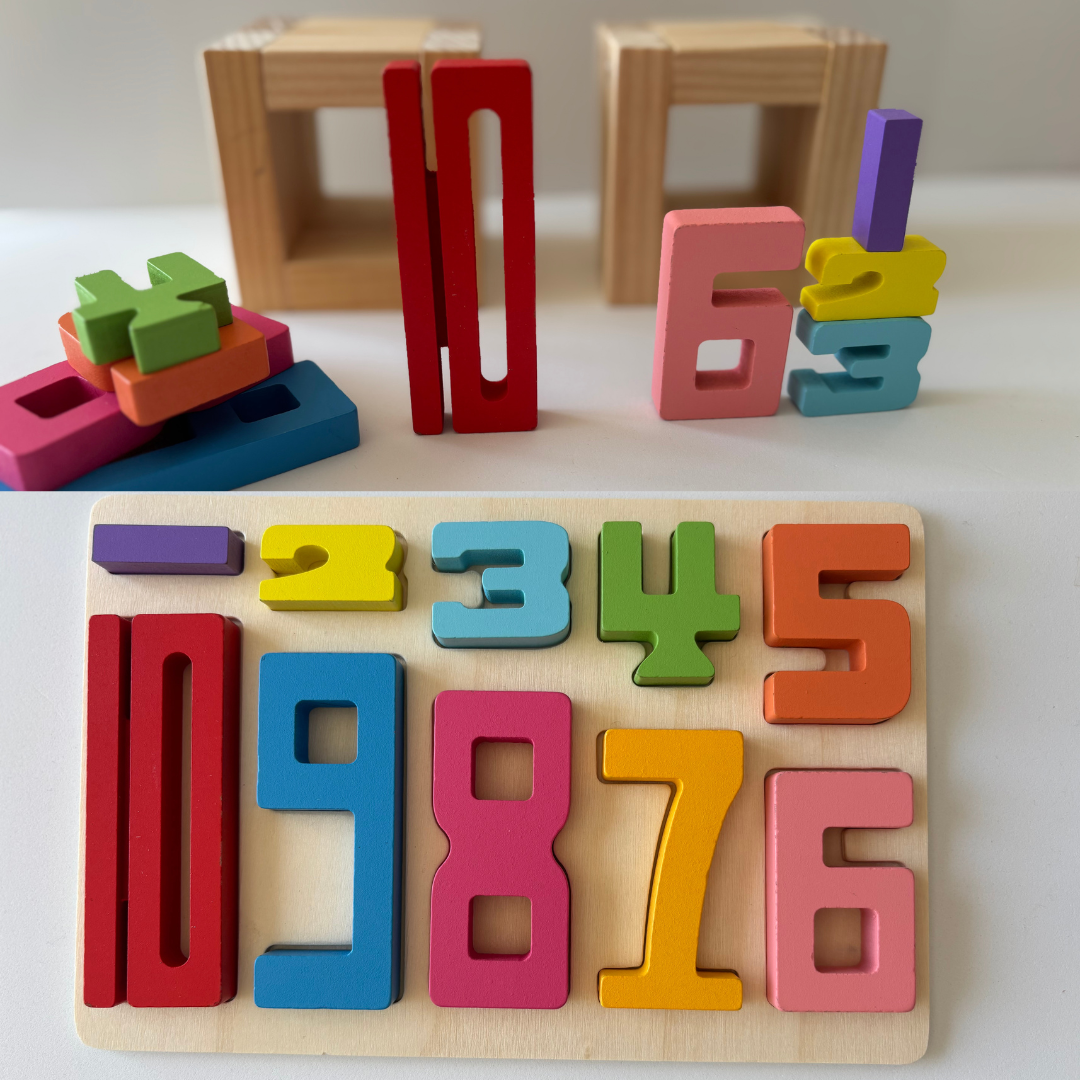 10 Colorful Number Stacking Building Blocks Set – Freeplay