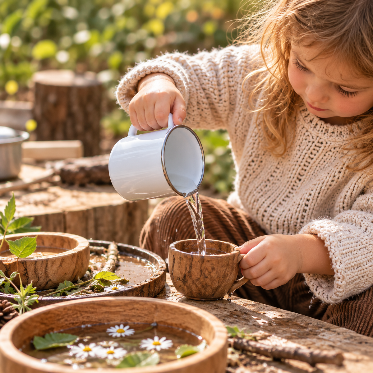 White Enamel Camping Cup | Mud Kitchen & Sandpit Play | Imaginative Role Play