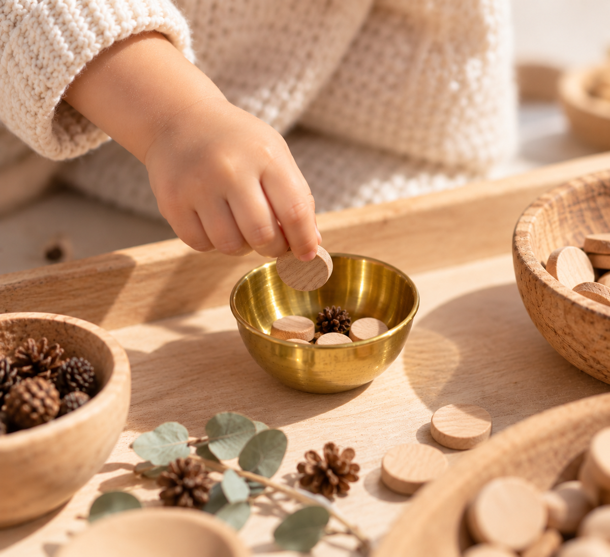 A Gold Metal Bowl | Loose Part & Sensory Play
