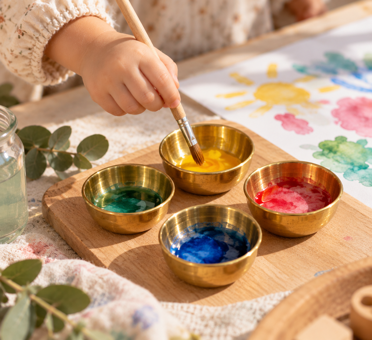 A Gold Metal Bowl | Loose Part & Sensory Play