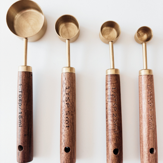 Gold Measuring Spoons |Pretend Play Essentials | Sensory & Baking Play Tools | Loose Parts Play