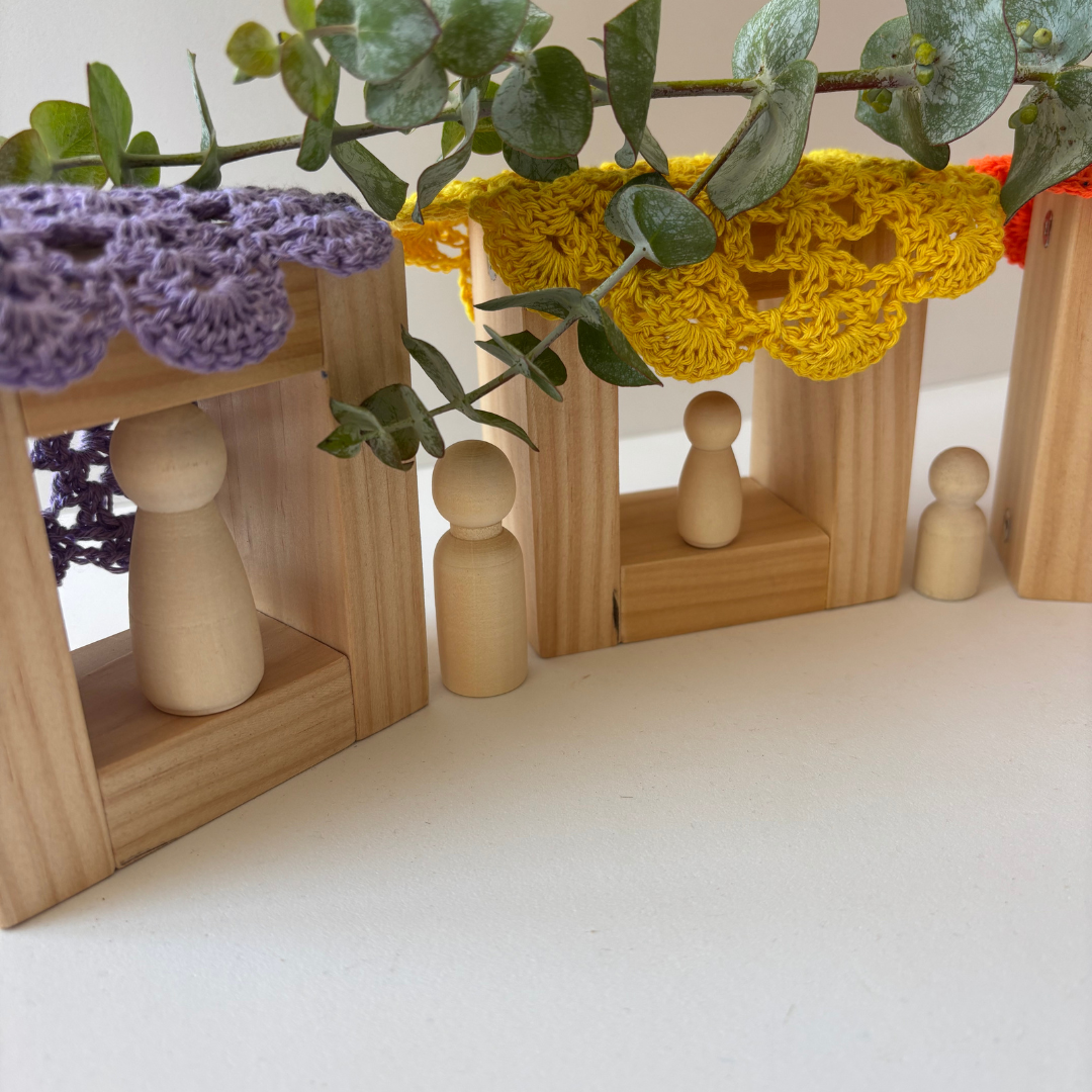 Crochet Flowers |Tactile Loose Parts | Open-Ended Play Set | Textural Sensory Exploration