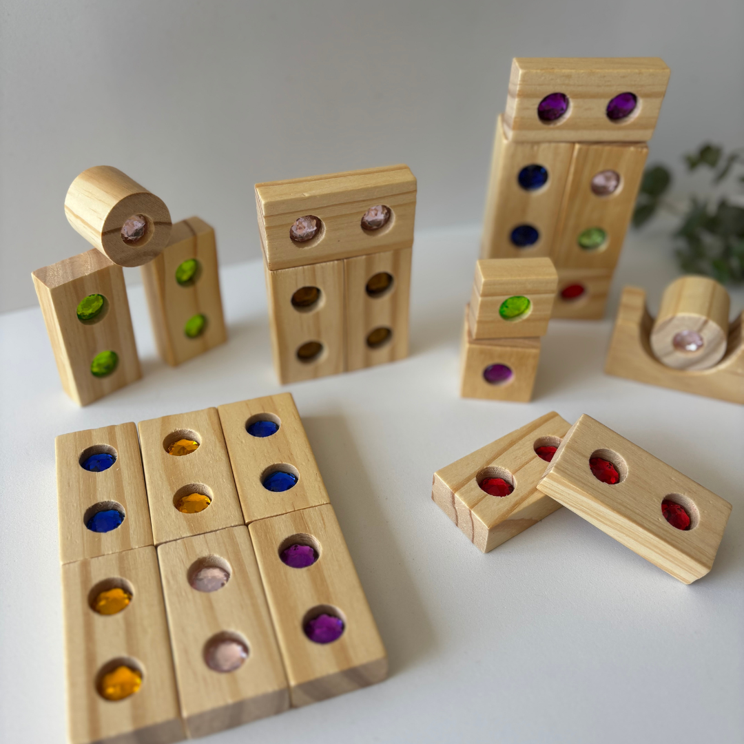 Wooden Gem Block Sets | Open-Ended Play | Light, Colour & Imagination | Ages 3+
