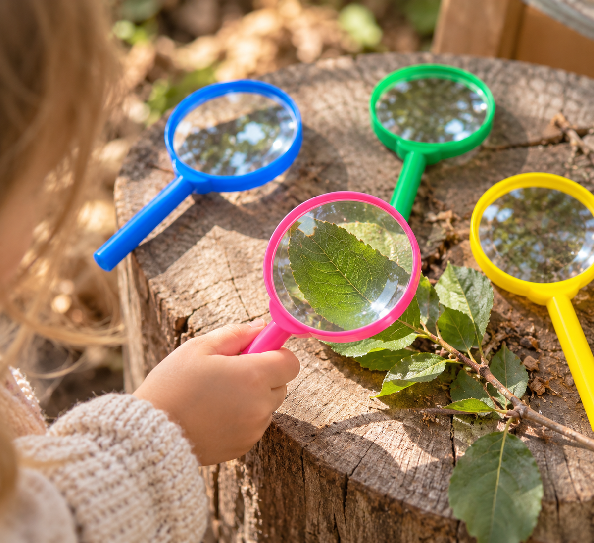 Set of 4 Mini Colourful Magnifying Glasses