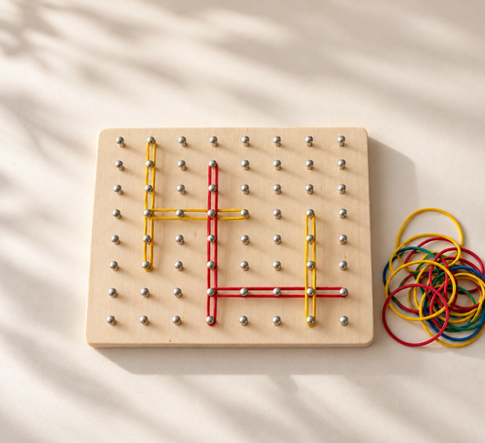 Wooden Educational Early Learning Creative Geometry Shape Nail Board