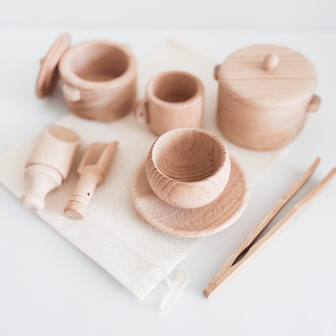 Wooden Tea Set | Imaginative Play & Social Development | Fine Motor & Language Skills | Ages 3+