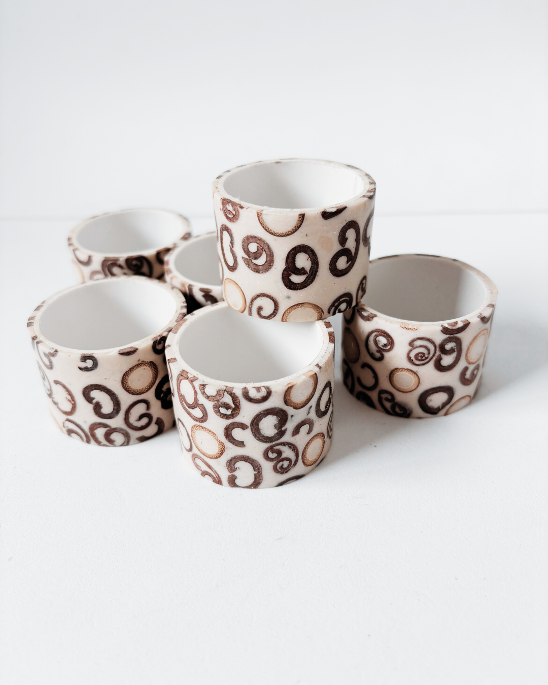 Ceramic Swirl Rings | Stacking, Rolling, Posting & Sensory Play (One-Off Piece)