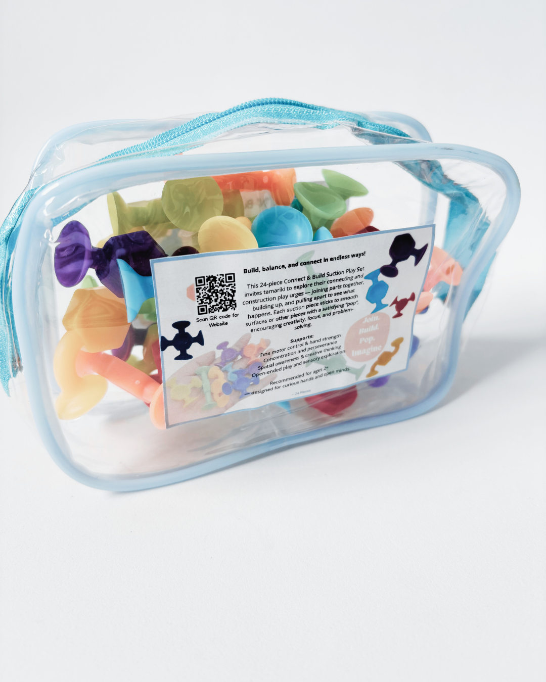 Connect & Build Suction Play Set – 24 Pieces | Connecting, Constructing & Sensory Play