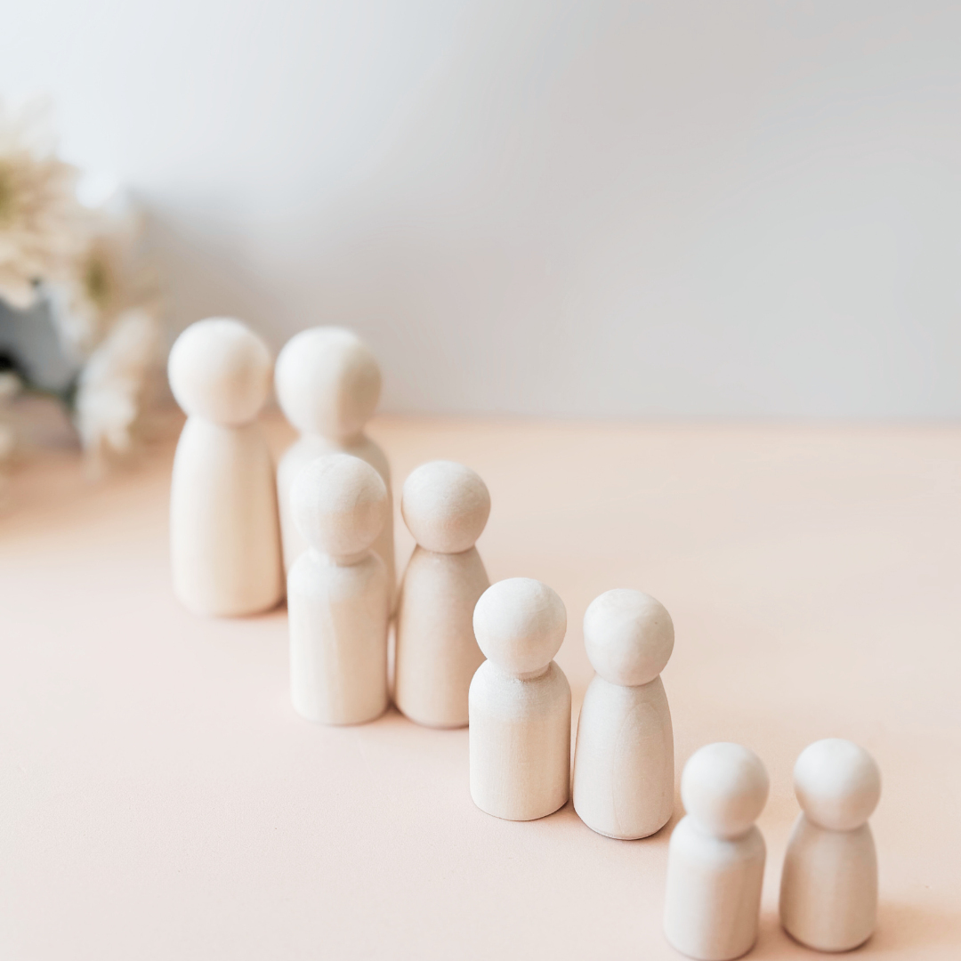 Natural wooden people