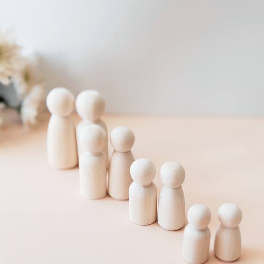 Natural wooden people