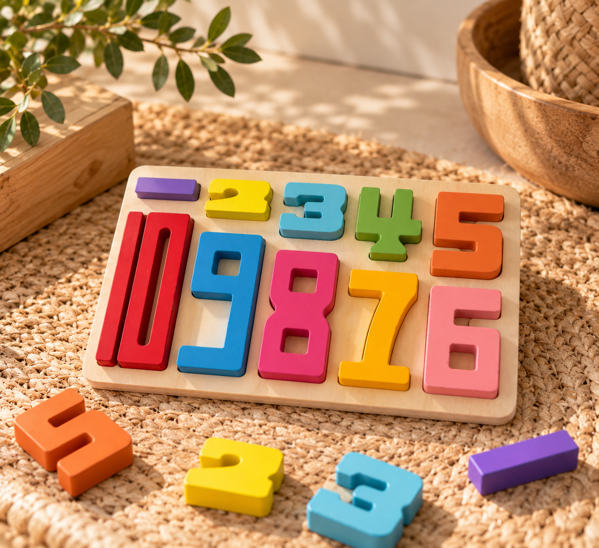 10 Colorful Number Stacking Building Blocks Set
