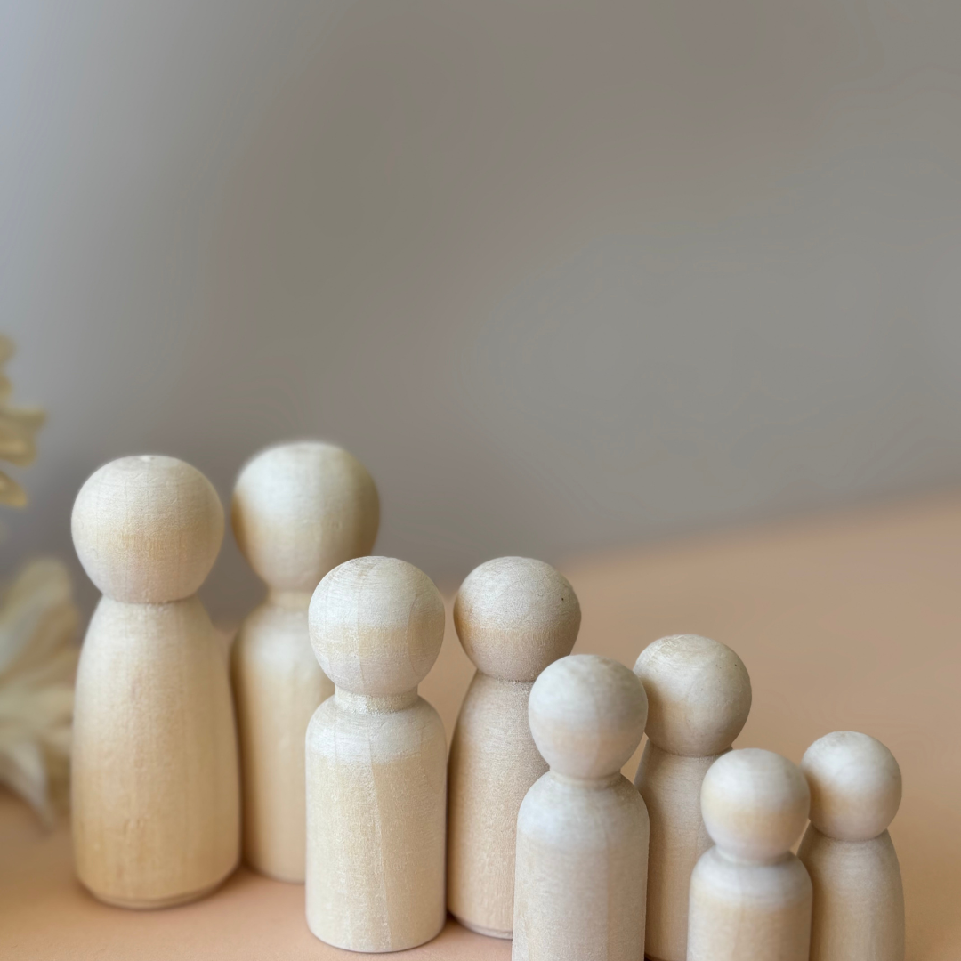 Natural wooden people